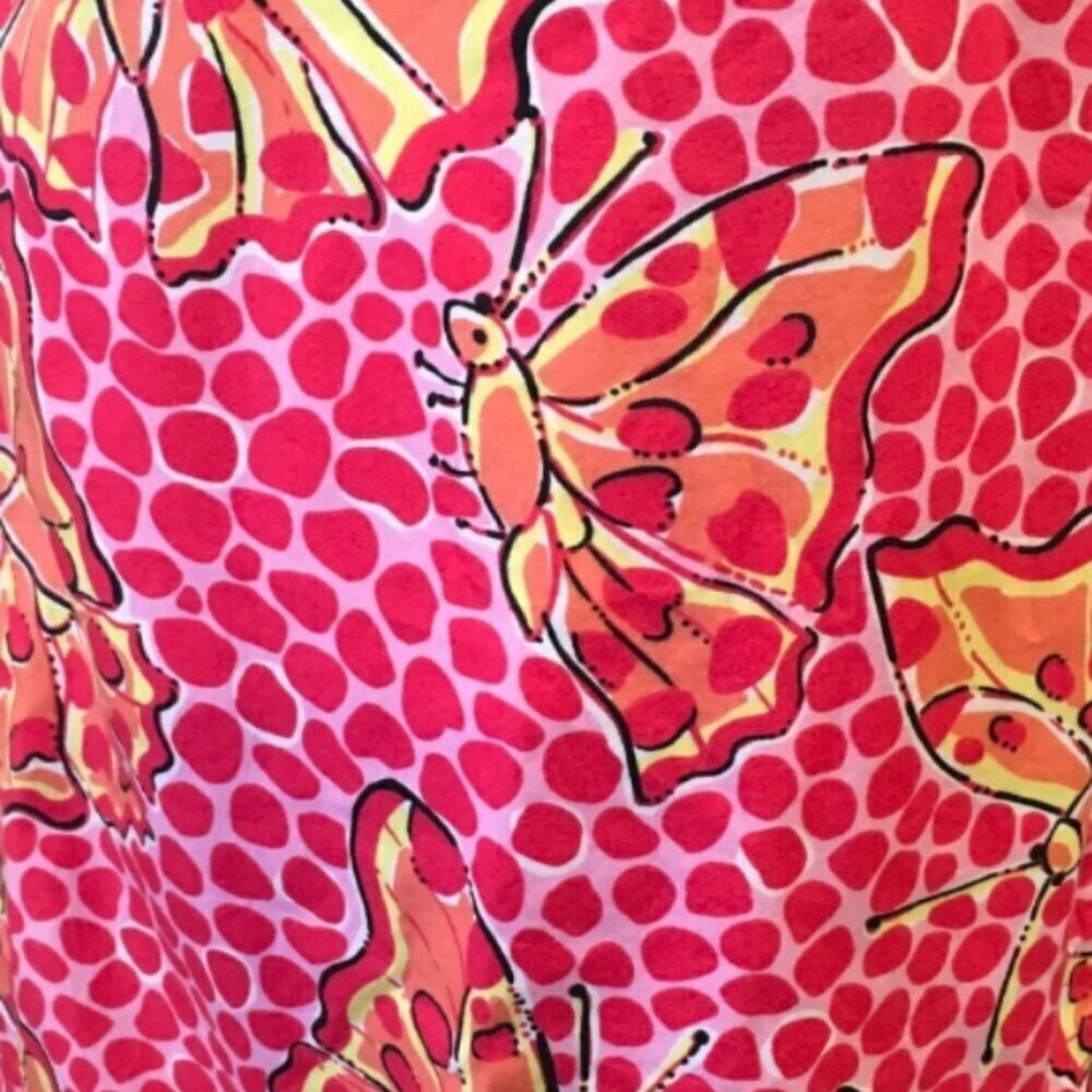 LILLY PULITZER Cha Cha Butterfly Halter Dress Girls Sz 16 Pink Orange #112N - Picture 5 of 7